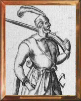 Fragment ryciny  z ksi��ki Habits of Deverse Nations, przedstawiaj�cy hajduka