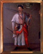 Fragment wzorca ubra� z zamku w Go�uchowie z roku 1620 przedstawiaj�cy hajduka